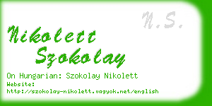 nikolett szokolay business card